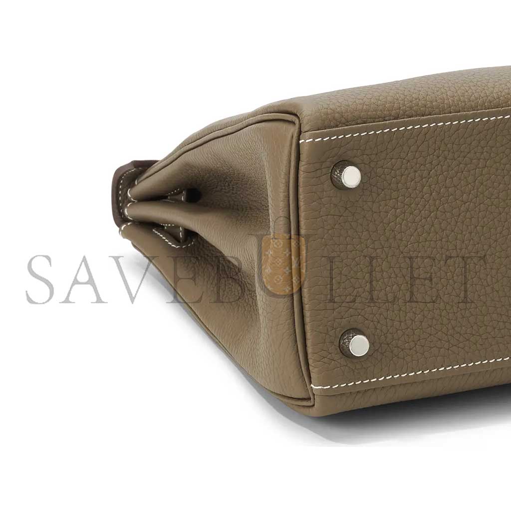 H**mes kelly 25 elephant gray silver buckle (25*17*7cm)